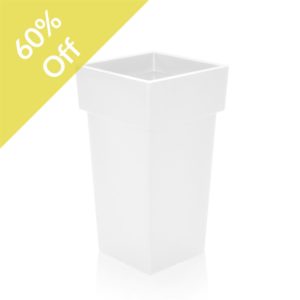 V-Pot Linea Hi Sq White 21x21x38cm