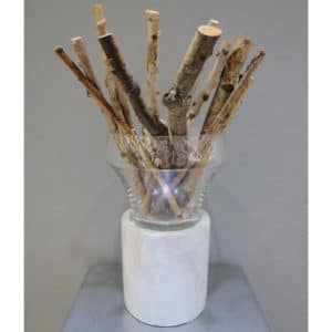 V-Pot Glass Vase w/Base 31.5x20x20cm