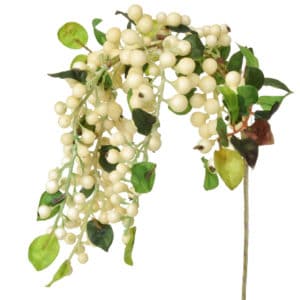 Foliage Hanging Berry Spray Wh GB 55cm