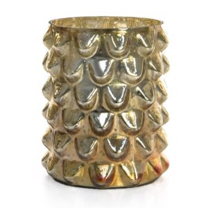 V-Pot Beadnel Glass Gld Vase 20cm