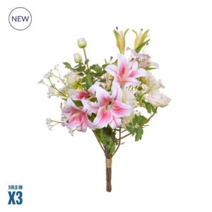 FB-Pink Lily, Peony & Gypsophilia 80cm