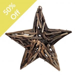 Q-Driftwood Star 61x12.5x61cm