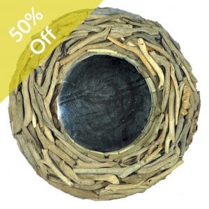 Q-Driftwood Mirror 61x61x9cm Round