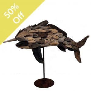 Q-Driftwood Blue Marlin Fish 53x8x12cm