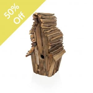 Q-Driftwood Garden Birdhouse 25x18x42cm