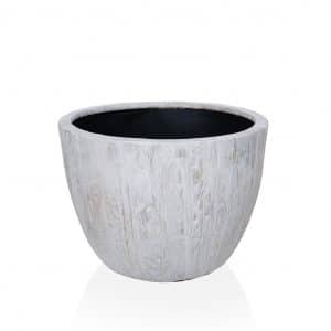 V-Pot Cream Leaf Round Large 26X19cm