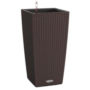 LECHUZA CUBICO Cottage 30 Mocha Poly Resin Floor Self-watering Planter with Substrate H56 L30 W30 cm, 50 ltrs Cap.