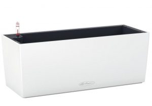LECHUZA BALCONERA Color 50 White Poly Resin Window Box Self-watering Planter with Substrate H19 L50 W19 cm, 18 ltrs Cap.