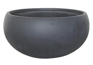 Classic Smooth Black Bowl Outdoor Planter by Idealist Lite D30.5 H14 cm, 10.2 ltrs Cap.