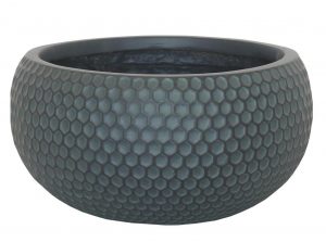 Honeycomb Style Slate Grey Bowl Outdoor Planter by Idealist Lite D20 H10 cm, 3.1 ltrs Cap.
