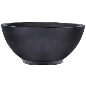 Black Dish Style Smooth Bowl Outdoor Planter by Idealist Lite D35.5 H16 cm, 15.8 ltrs Cap.
