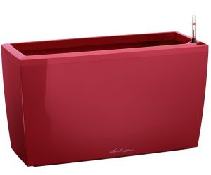 LECHUZA CARARO 75 Red High-gloss Poly Resin Floor Self-watering Planter with Substrate H43 L75 W30 cm, 97 ltrs Cap.
