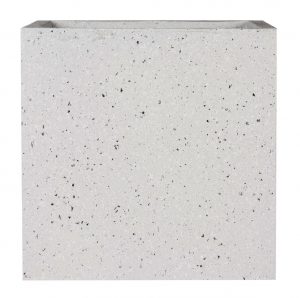 Square Box Contemporary Grey Marble Light Concrete Planter by IDEALIST Lite H30 L30 W30 cm, 27 ltrs Cap.