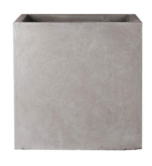 Square Box Contemporary Grey Light Concrete Planter by IDEALIST Lite H25 L25 W25 cm, 16 ltrs Cap.