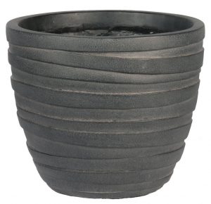 Row Black Light Concrete Egg Planter by IDEALIST Lite H26 L30 W30 cm, 18 ltrs Cap.