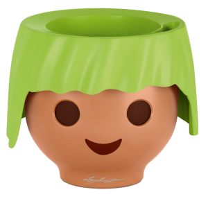 LECHUZA OJO Apple Green Poly Resin Table Self-watering Planter with Substrate D21 H16 cm, 1.2 ltrs Cap.
