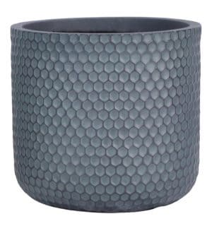 Honeycomb Style Slate Grey Cylinder Round Outdoor Planter by Idealist Lite D19.5 H19 cm, 5.7 ltrs Cap.