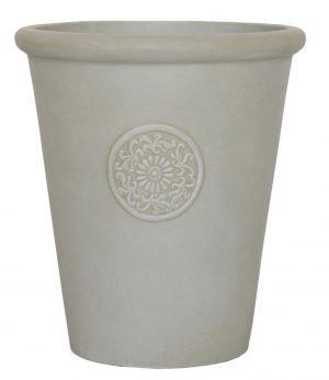Rustic Style Rolled Rim Beige Vase Outdoor Planter by Idealist Lite D30 H34 cm, 24 ltrs Cap.