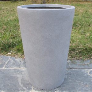 Contemporary Round Vase Stone Grey Light Concrete Planter by IDEALIST Lite H51 L32 W32 cm, 41 ltrs Cap.