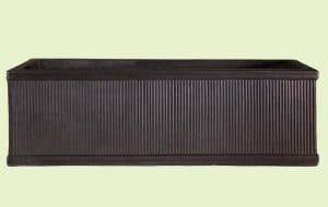 Vertical Ribbed Vintage Style Faux Lead Dark Grey Window Box Planter by IDEALIST Lite H17 L60 W17 cm, 17 ltrs Cap.