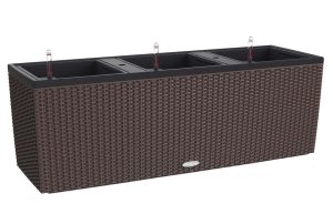 LECHUZA TRIO Cottage 40 Mocha Poly Resin Floor Self-watering Planter with Substrate H44 L130 W42 cm, 240 ltrs Cap.