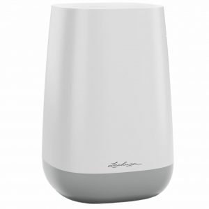 LECHUZA YULA Flower White/Grey Semi-Gloss Poly Resin Table Planter Only H21 L14 W14 cm