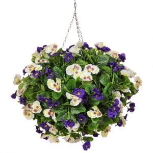 HB Pansy C Large Ball Purple White 40cm