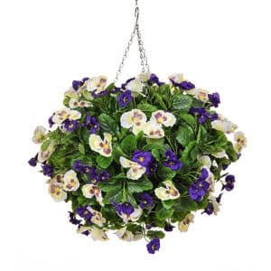 HB Pansy Medium Ball Purple White 30cm